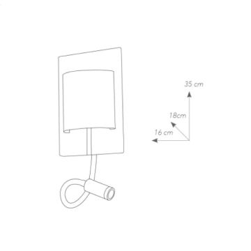 FAN EUROPE - APPLIQUE DA PARETE A LED NERA CON PARALUME BIANCO E BRACCIO FLESSIBILE 6W+3W POP