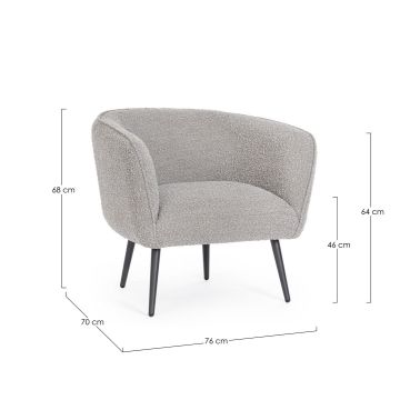 BIZZOTTO - POLTRONA AVRIL GRIGIO BOUCLE'