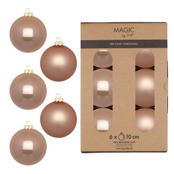 INGES'S CHRISTMAS - CONFEZIONE 6 PALLINE ORO SCURO IN VETRO DIAMETRO 10CM