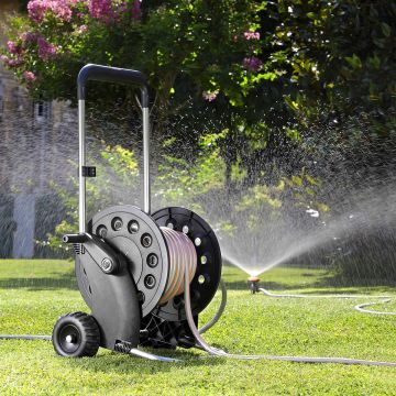 CLABER - CARRELLO AVVOLGITUBO PER GIARDINO CAPACITÀ 60 M TUBO 1/2 POLLICE CLABER ECOSEI