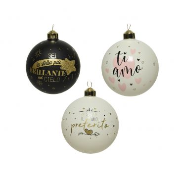 PALLINA DI NATALE CON SCRITTA 3 ASS PREZZO CAD INDICARE PREFERENZA