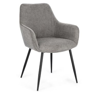 SEDIA CON BRACIOLI CORA NERO/GRIGIO SCURO  DI BIZZOTTO