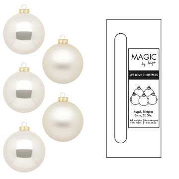 INGES'S CHRISTMAS - PALLE DI NATALE IN VETRO CHAMPAGNE 6CM BOX 20