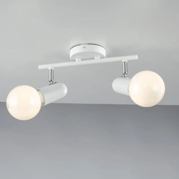FAN EUROPE - APPLIQUE PARETE/PLAFONIERA SOFFITTO ORIENTABILE BIANCA 2 LUCI PUNTO FAN EUROPE