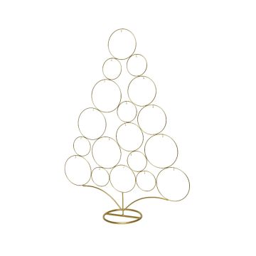 KAEMINGK - ALBERO DECO NATALIZIO IN METALLO ORO CON CERCHI  85 CM PER PALLINE E VETRINE