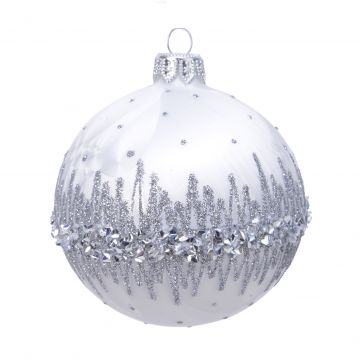 PALLINA GLITTER BIANCO GHIACCIO D.8CM PALLINA GLITTER BIANCO GHIACCIO D.8CM