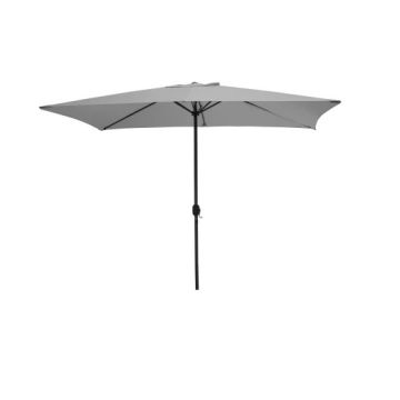 OMBRELLONE 3X2 M GRIGIO CHIARO ACCIAIO APERTURA A MANOVELLA BASE ESCLUSA