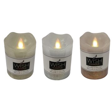 GIOCOPLAST NATALE - CANDELA LED A BATTERIA WISH  EFFETTO FIAMMA REALE COLORI ASS PREZZO CAD UNO