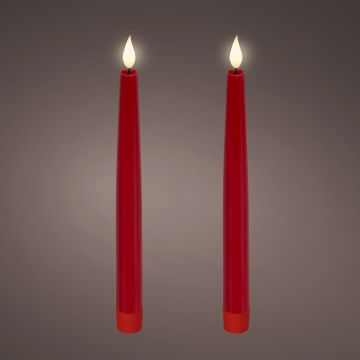 CANDELA LED A STELO ROSSA EFFETTO FIAMMA REALE DIAM 2,2X24,5H CM CANDELA LED A STELO ROSSA EFFETTO FIAMMA REALE DIAM 2,2X24,5H CM