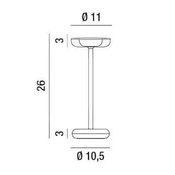 PERENZ SRL - LAMPADA DA TAVOLO A LED RICARICABILE GRIGIO SCURO LUCE CALDA 3000K SOAP PERENZ