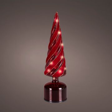 ALBERO LED FLASHING ROTANTE ROSSO EFFETTO VETRO DIAMETRO 9X33,5H CM