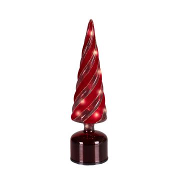 KAEMINGK - ALBERO LED FLASHING ROTANTE ROSSO EFFETTO VETRO DIAMETRO 9X33,5H CM