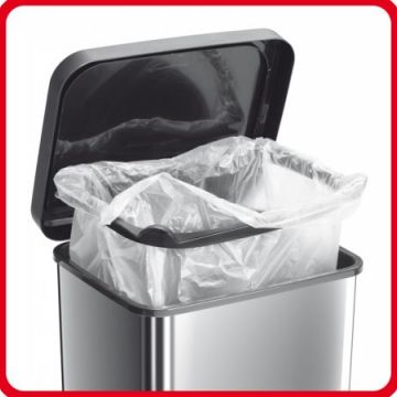 ROTHO - PATTUMIERA CON PEDALE 20 LT PASO ARGENTO METALLIZZATO