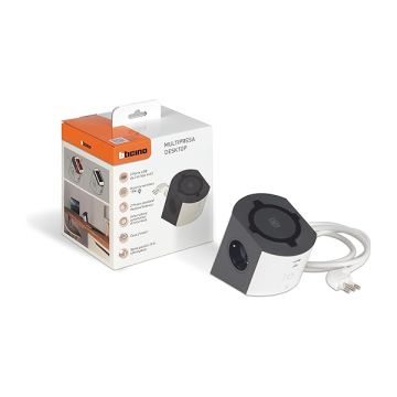 BTICINO - MULTIPRESA CON RICARICA WIRELESS 15W CELLULARE BIANCO BTICINO