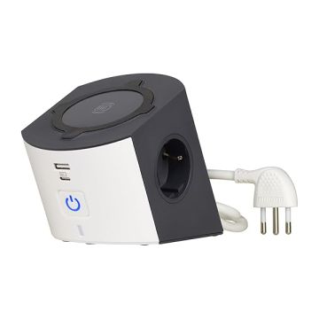 BTICINO - MULTIPRESA CON RICARICA WIRELESS 15W CELLULARE BIANCO BTICINO