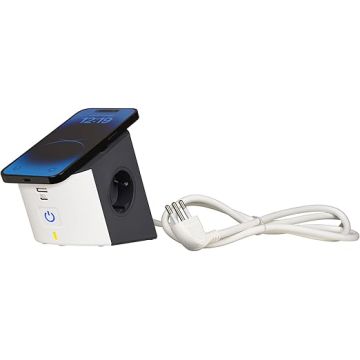 BTICINO - MULTIPRESA CON RICARICA WIRELESS 15W CELLULARE BIANCO BTICINO