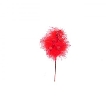 PICK BOA ROSSO SFERE E FOGLIE ALTO CM.20 PICK BOA ROSSO SFERE E FOGLIE ALTO CM.20