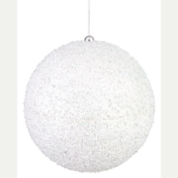 PALLA NATALIZIA GRANDE BIANCA D20 BIZZOTTO CHRISTIE PER ALBERO E VETRINA PALLA NATALIZIA GRANDE BIANCA D20 BIZZOTTO CHRISTIE PER ALBERO E VETRINA
