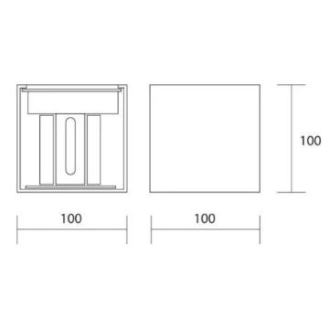 AFFRALUX - APPLIQUE PARETE CUBO DA ESTERNO A LED 16W 3000K ANTRACITE HOTSHOT AFFRALUX