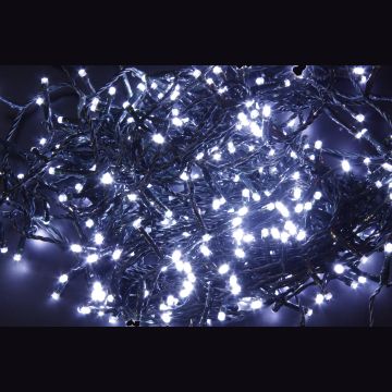 GIOCOPLAST NATALE - LUCI DI NATALE 200 LED BIANCO FREDDO USO INTERNO E ESTERNO CON GUIOCHI LUCE 8M