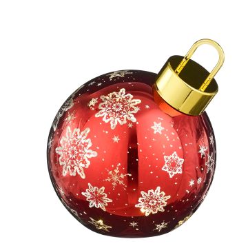 EDELMAN - SFERA DECORATIVA NATALIZIA ROSSA CON LED A BATTERIA DA APPOGGIO 26,5X25X28 CM EN