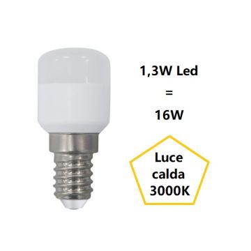 LAMPADINA PICCOLA PERA A LED PER FRIGO 1,3W E14 LUCE CALDA 3000K BOT LIGHTING LAMPADINA PICCOLA PERA A LED PER FRIGO 1,3W E14 LUCE CALDA 3000K BOT LIGHTING