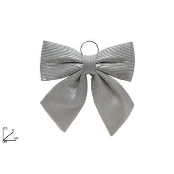 FIOCCO 60CM TESSUTO RIGATO SILVER DI DUEESSE CHRISTMAS FIOCCO 60CM TESSUTO RIGATO SILVER DI DUEESSE CHRISTMAS
