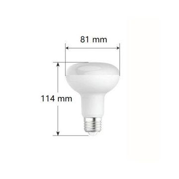BOT LIGHTING S.R.L. - LAMPADINA REFLECTOR R80 A LED 9,5W LUCE CALDA 2700K 1055 LUMEN E27 BOT LIGHTING