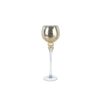 PORTA CANDELA CALICE VETRO ORO BIZZOTTO L CREAK D13X40H PORTA CANDELA CALICE VETRO ORO BIZZOTTO L CREAK D13X40H
