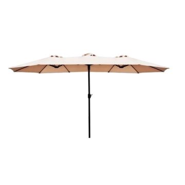 OMBRELLONE DOPPIO 460X270 CM ECRU' ACCIAIO APERTURA MANOVELLA BASE ESCLUSA