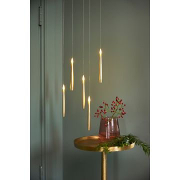 KAEMINGK - CANDELE LED SOSPESE ORO EFFETTO FIAMMA REALE DIAM 1,5X15H CM