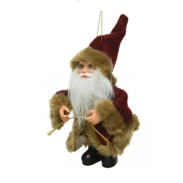 KAEMINGK - BABBO NATALE CON PELLICCIA E CAPPELLO BORDEAUX