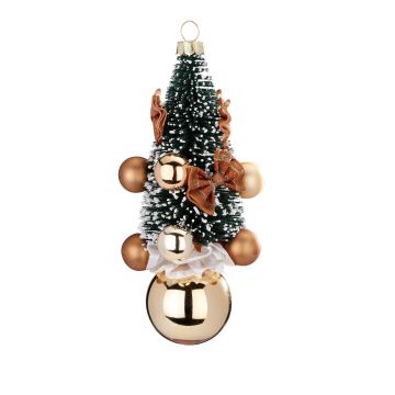 APPENDINO ALBERO CON PALLINE VETRO CHAMPAGNE APPENDINO ALBERO CON PALLINE VETRO CHAMPAGNE