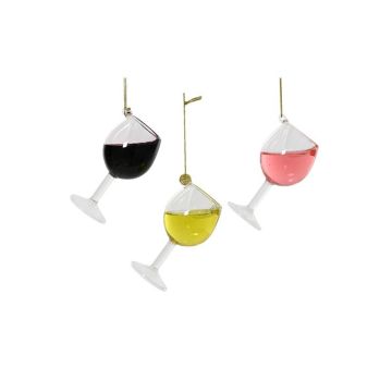 KAEMINGK - DECORAZIONE NATALIZIA A CALICE DI VINO IN VETRO 3ASS 5,2X5,2X9,9 CM