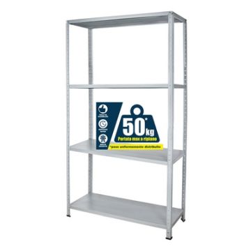 GRIMA - SCAFFALE KIT BASE 90X40X170 4 RIPIANI GRIGIO