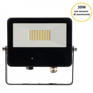 BENEITO FAURE - FARO PROIETTORE CON SENSORE DI MOVIMENTO LED 30W 4000K NERO SKY M.WAVE BENEITO