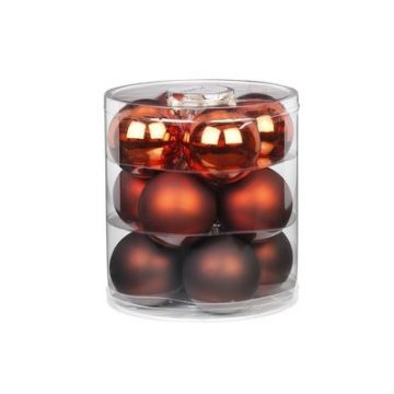 INGES'S CHRISTMAS - PALLE IN VETRO MARRONE D 8 CM CONFEZIONE 12 PEZZI