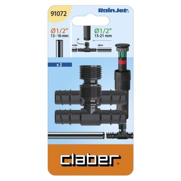 CLABER - RACCORDO A 3 VIE PER COLLEGARE MICROIRRIGATORI COLIBRI FILETTO MEZZO POLLICE CLA
