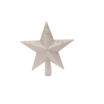 KAEMINGK - PUNTALE STELLA BIANCO GLITTER DIAM,19 H.20CM