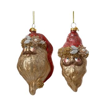 KAEMINGK - DECORAZIONE NATALIZIA BABBO NATALE 12 CM IN VETRO ASS PREZZO CADUNO