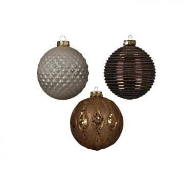 KAEMINGK - PALLINA CON DECORI MARRONE D 10 CM PREZZO CADUNO INDICARE IL MODELLO