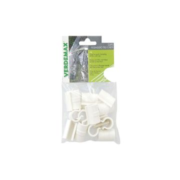 VERDEMAX - CLIPS FISSAGGIO TELI E RETI PER GIARDINO IN PVC ANTIURTO 30 PEZZI DIAMETRO 8MM