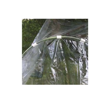 VERDEMAX - CLIPS FISSAGGIO TELI E RETI PER GIARDINO IN PVC ANTIURTO 30 PEZZI DIAMETRO 8MM