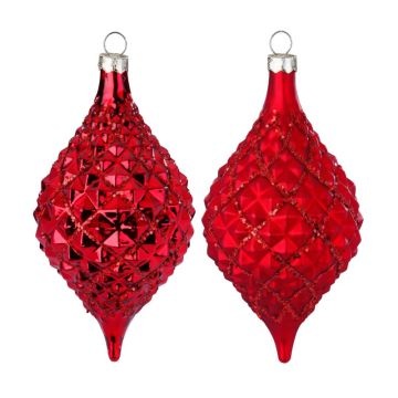 INGES'S CHRISTMAS - PALLINA VETRO A GOCCIA ROSSA 14,5 OPACA/LUCIDA PREZZO CAD UNA INDICARE PREFERENZ