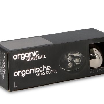 BIZZOTTO - CONFEZIONI 3 PALLINE NATALE GRIGIO LUCIDO VETRO ORGANIC BIZZOTTO D8