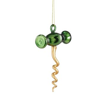 DECORAZIONE CAVATAPPI VERDE DA APPENDERE 10X3X11CM EDELMAN