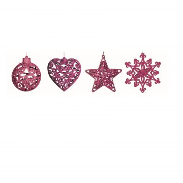 GIOCOPLAST NATALE - ADDOBBI GLITTER MAGENTA 10-12 CM PREZZO CADUNO INDICARE IL MODELLO