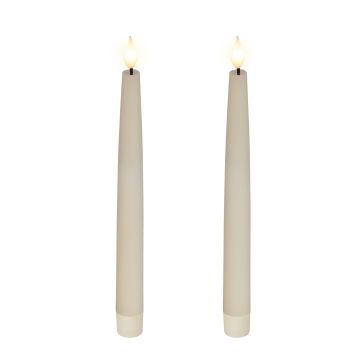 KAEMINGK - CANDELA LED A STELO BIANCA EFFETTO FIAMMA REALE DIAM 2,2X24,5H CM