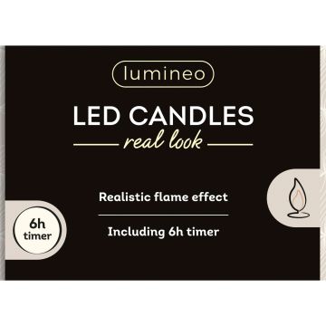 KAEMINGK - CANDELA LED A STELO BIANCA EFFETTO FIAMMA REALE DIAM 2,2X24,5H CM