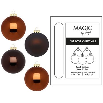 PALLE IN VETRO COGNAC DIAMOND LUCIDE/OPACHE D 8 CM CONFEZIONE 12 PEZZI PALLE IN VETRO COGNAC DIAMOND LUCIDE/OPACHE D 8 CM CONFEZIONE 12 PEZZI